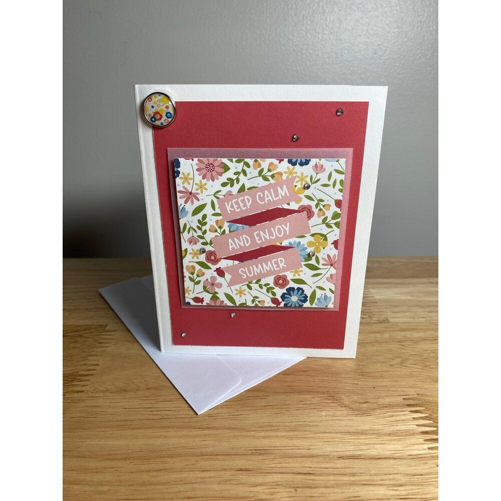 Handmade Summer Blank Greeting Card A2 & Envelope